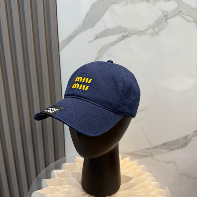 MIUMIU 26S BASEBALL CAP IN NAVY BLUE 339690