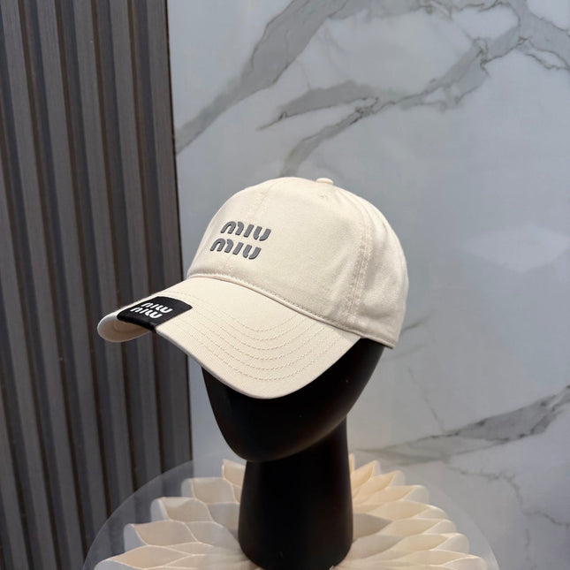 MIUMIU 26S BASEBALL CAP IN BEIGE 339691