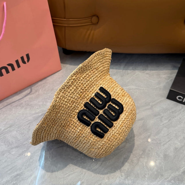 MIUMIU 26S STRAW BUCKET HAT 340665