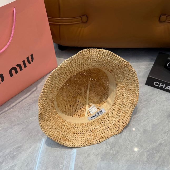 MIUMIU 26S STRAW BUCKET HAT 340665
