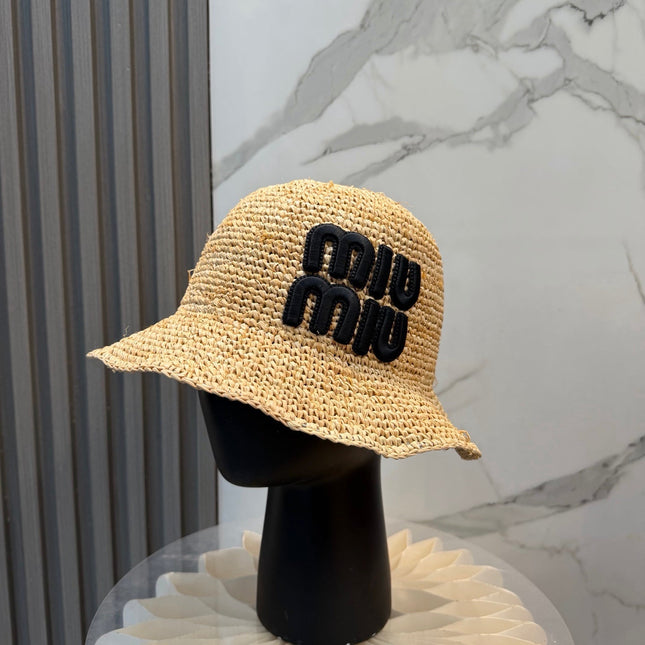 MIUMIU 26S STRAW BUCKET HAT 340665