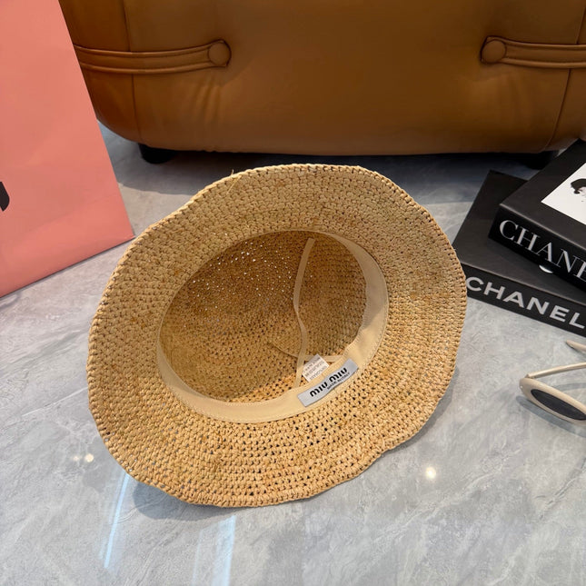 MIUMIU 26S STRAW BUCKET HAT 340666