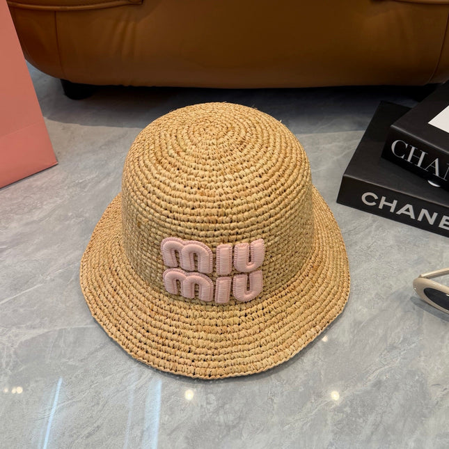 MIUMIU 26S STRAW BUCKET HAT 340666