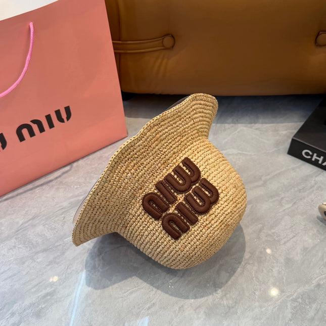 MIUMIU 26S STRAW BUCKET HAT 340667