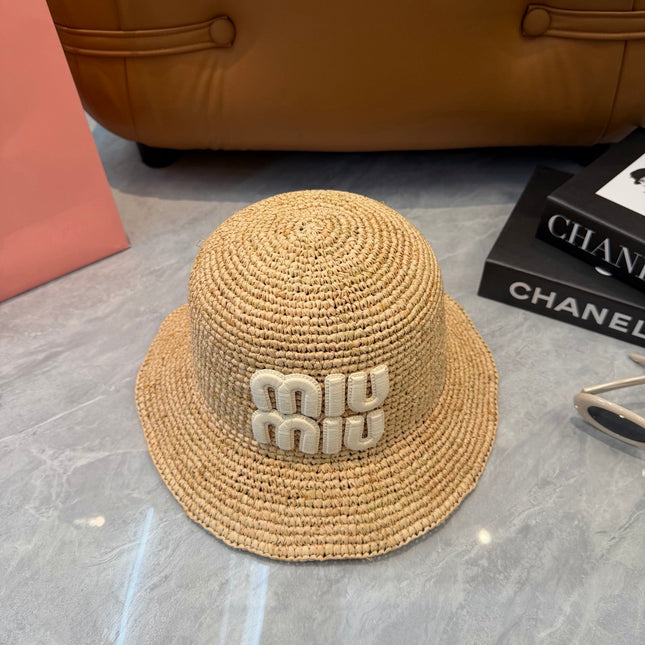MIUMIU 26S STRAW BUCKET HAT 340668
