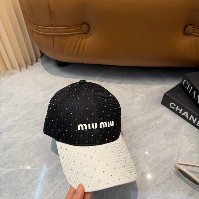 MIUMIU 26S CRYSTAL BASEBALL CAP 345272