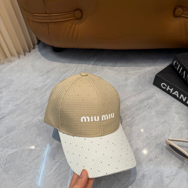 MIUMIU 26S CRYSTAL BASEBALL CAP 345273