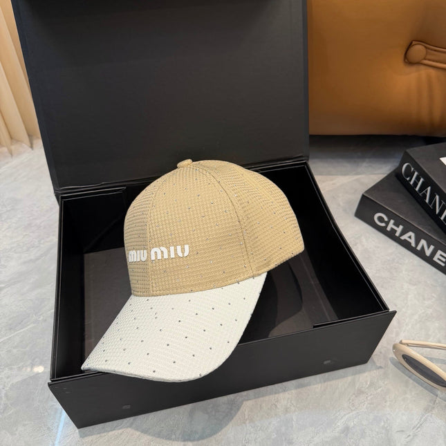 MIUMIU 26S CRYSTAL BASEBALL CAP 345273