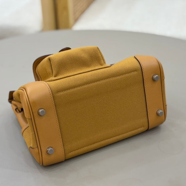 HM 25S BIRKIN CARGO 25 CM IN CARAMEL BROWN CANVAS AND SWIFT WITH SILVER HARDWARE