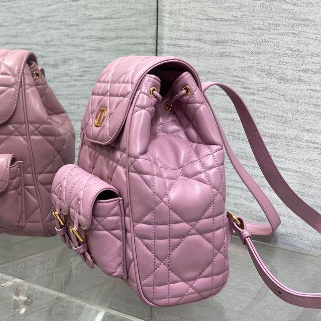 MEDIUM 25 CARO BACKPACK FLAMINGO PINK MACROCANNAGE LAMBSKIN