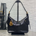 DIOR 25S SMALL VOYAGE BAG 23 IN BLACK FLAT MACROCANNAGE GRAINED GLOSSY CALFSKIN