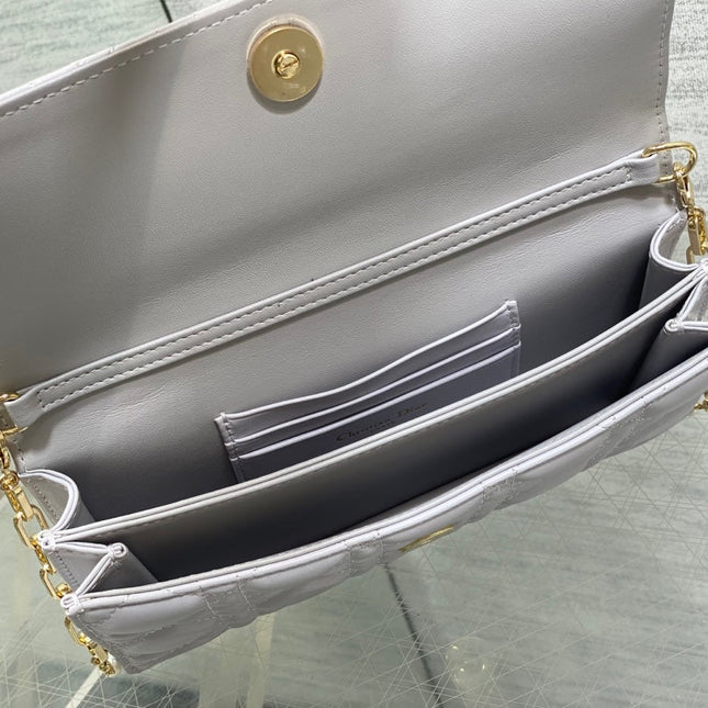 DIOR 25S DIOR TALK PHONE POUCH 21 IN PALE LILAC CALFSKIN GOLD HARDWARE