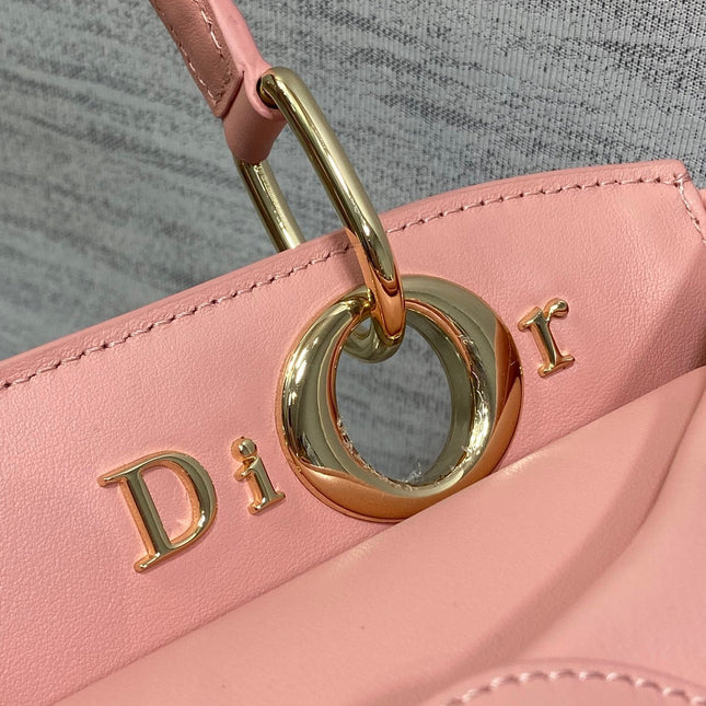 DIOR CIGALE BAG 28 IN PINK CALFSKIN GOLD HARDWARE