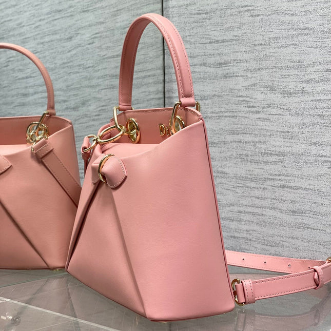 DIOR CIGALE BAG 28 IN PINK CALFSKIN GOLD HARDWARE