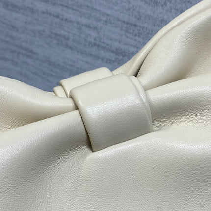DIOR 26S BOW BAG 30 IN WHITE LAMBSKIN
