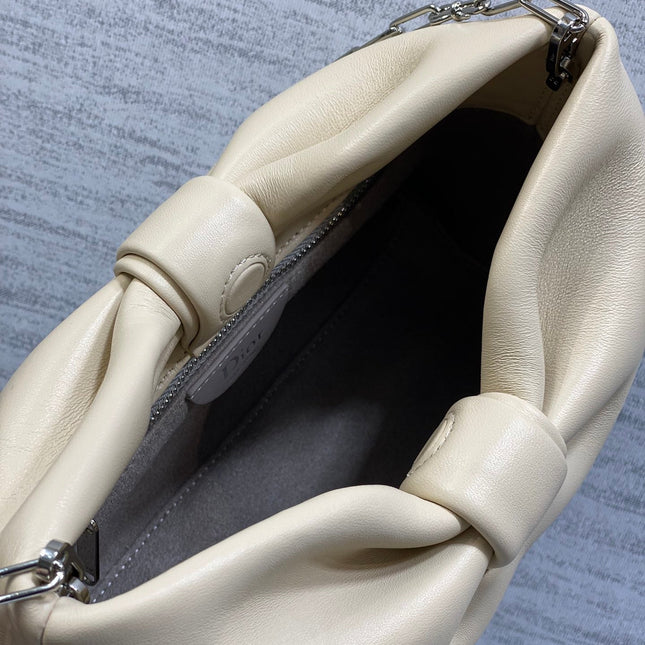DIOR 26S BOW BAG 26 IN WHITE LAMBSKIN