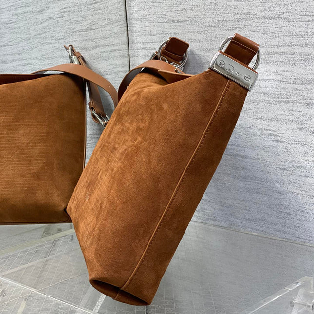DIOR 26S MEDIUM BAG 31 IN LIGHT BROWN SUEDE