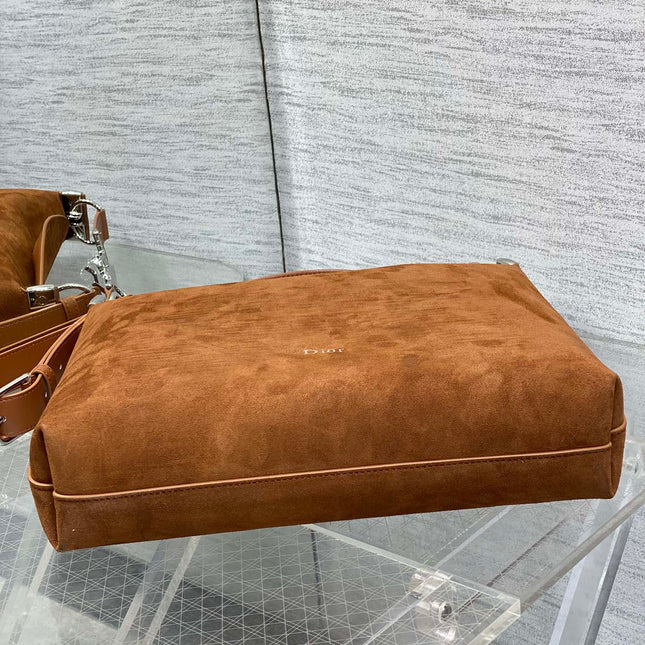 DIOR 26S MEDIUM BAG 31 IN LIGHT BROWN SUEDE