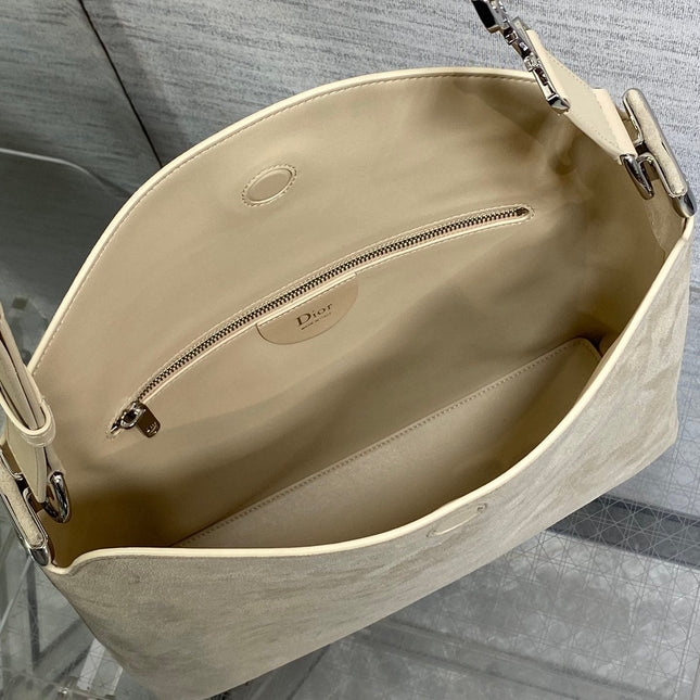 DIOR 26S MEDIUM BAG 31 IN BEIGE SUEDE