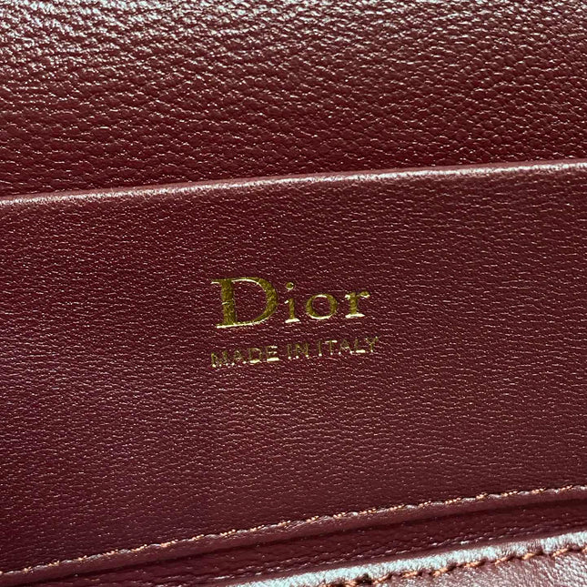 DIOR 26S MINI VANITY 17 IN BURGUNDY LAMBSKIN