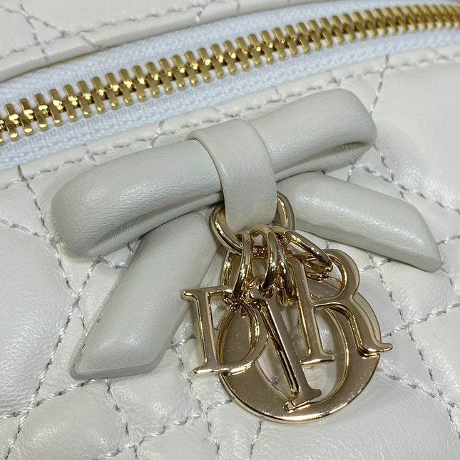 DIOR 26S MINI VANITY 17 IN WHITE LAMBSKIN