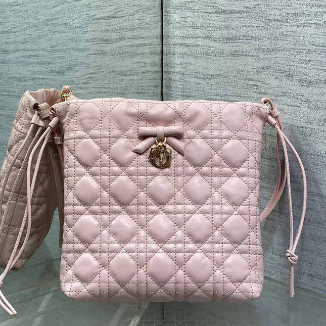 DIOR 26S ADIORABLE BUCKET BAG 20 IN LIGHT PINK LAMBSKIN