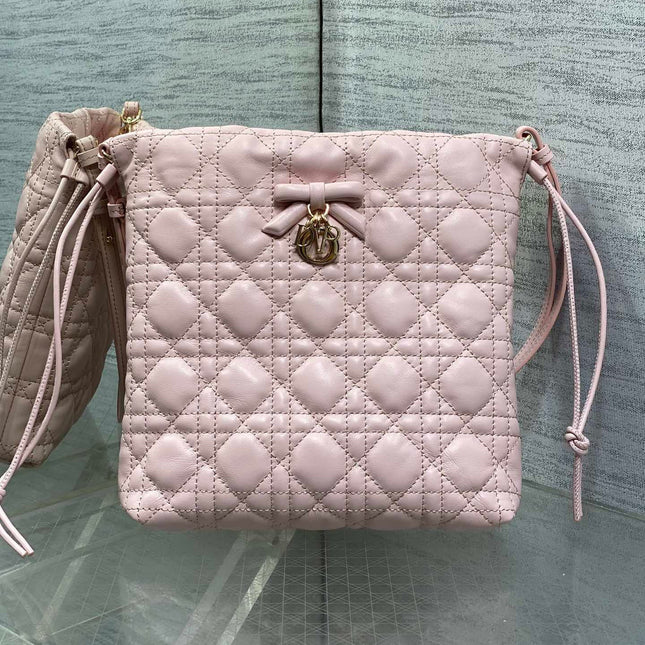 DIOR 26S ADIORABLE BUCKET BAG 20 IN LIGHT PINK LAMBSKIN