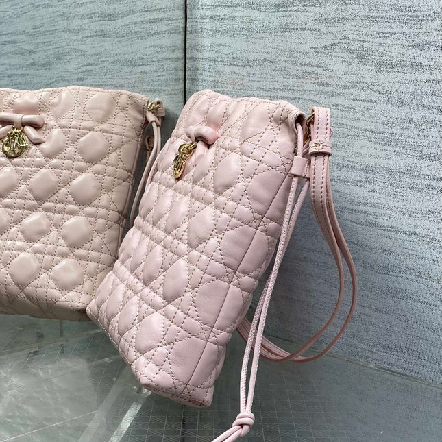 DIOR 26S ADIORABLE BUCKET BAG 20 IN LIGHT PINK LAMBSKIN