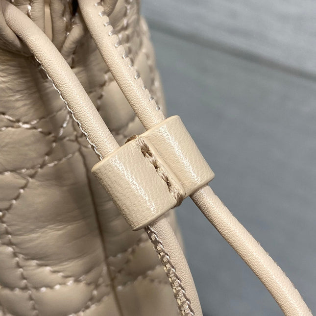 DIOR 26S ADIORABLE BUCKET BAG 20 IN BEIGE LAMBSKIN