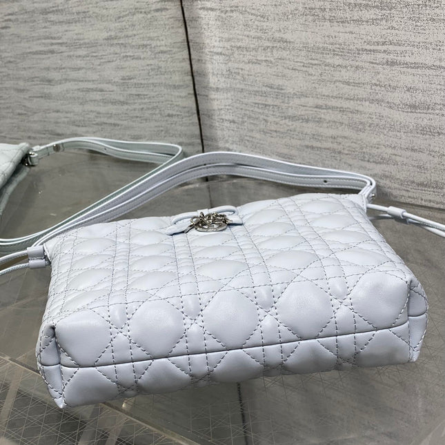 DIOR 26S ADIORABLE BUCKET BAG 20 IN LIGHT BLUE LAMBSKIN