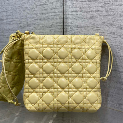 DIOR 26S ADIORABLE BUCKET BAG 20 IN YELLOW LAMBSKIN