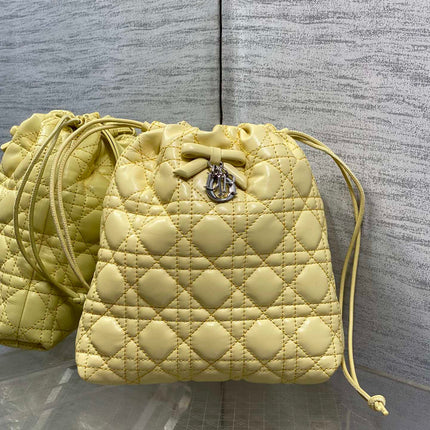 DIOR 26S ADIORABLE BUCKET BAG 20 IN YELLOW LAMBSKIN