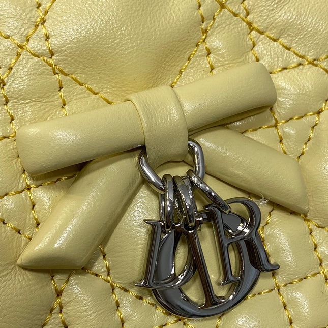 DIOR 26S ADIORABLE BUCKET BAG 20 IN YELLOW LAMBSKIN