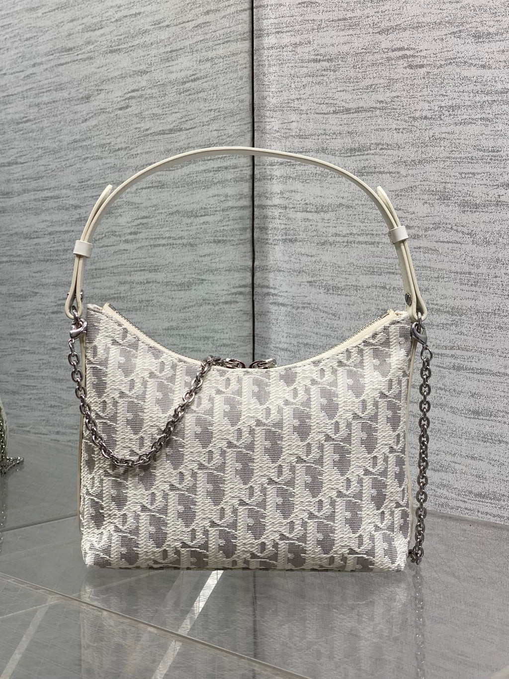 DIOR 26S MINI BAG 19 IN BEIGE OBLIQUE JACQUARD