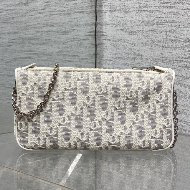 DIOR 26S PROMENADE BAG 22 IN BEIGE OBLIQUE JACQUARD