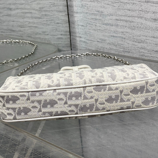 DIOR 26S PROMENADE BAG 22 IN BEIGE OBLIQUE JACQUARD