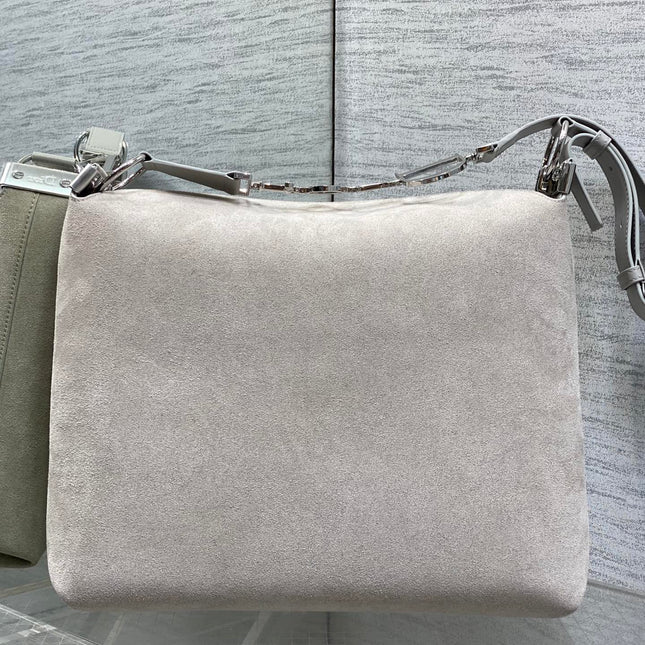 DIOR 26S MEDIUM BAG 31 IN GREY SUEDE