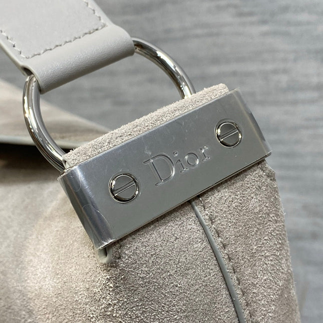 DIOR 26S MEDIUM BAG 31 IN GREY SUEDE