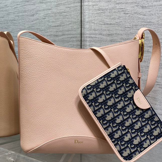 DIOR 26S MEDAILLON BUCKET BAG 26 IN LIGHT PINK CALFSKIN