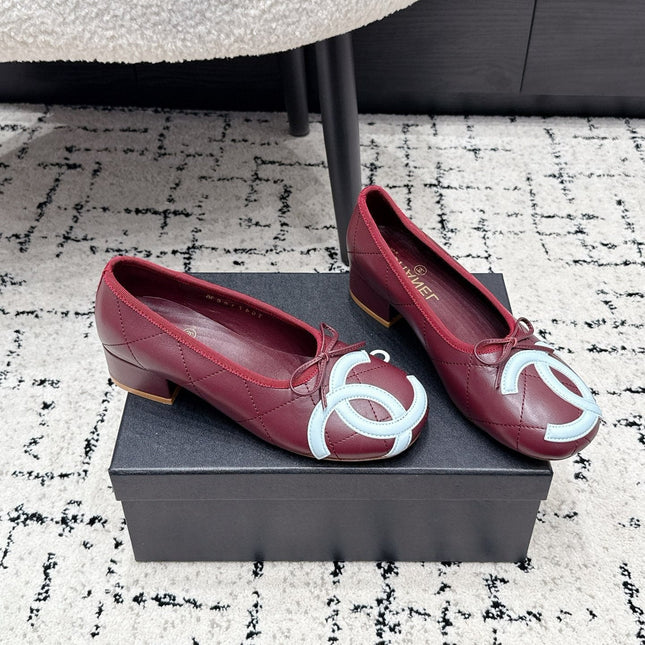 CHANEL 26S HIGH HEELS IN DARK RED LAMBSKIN WITH BOW