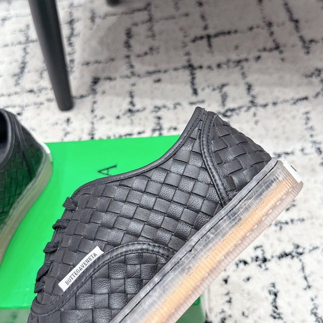 BOTTEGA VENETA 26S SNEAKERS IN BLACK WOVEN LAMBSKIN