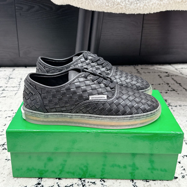 BOTTEGA VENETA 26S SNEAKERS IN BLACK WOVEN LAMBSKIN