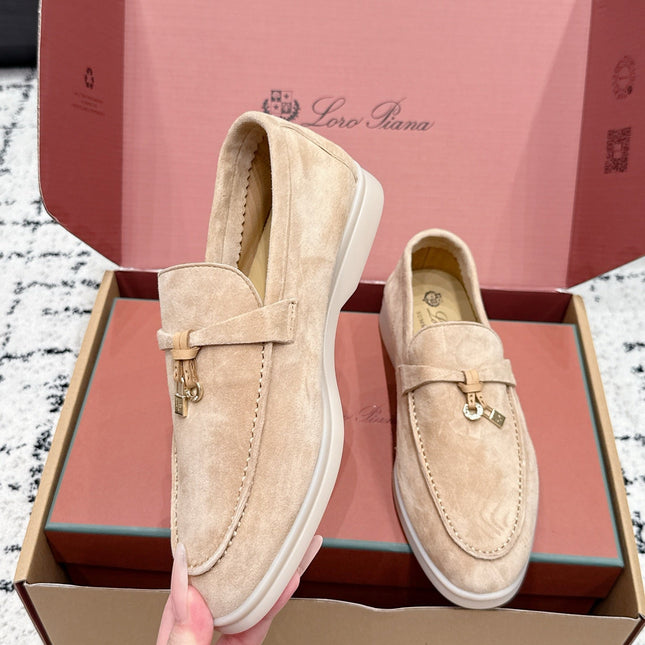 LP 26S SUMMER CHARMS WALK LOAFER IN DARK BEIGE SUEDE GOLD HARDWARE
