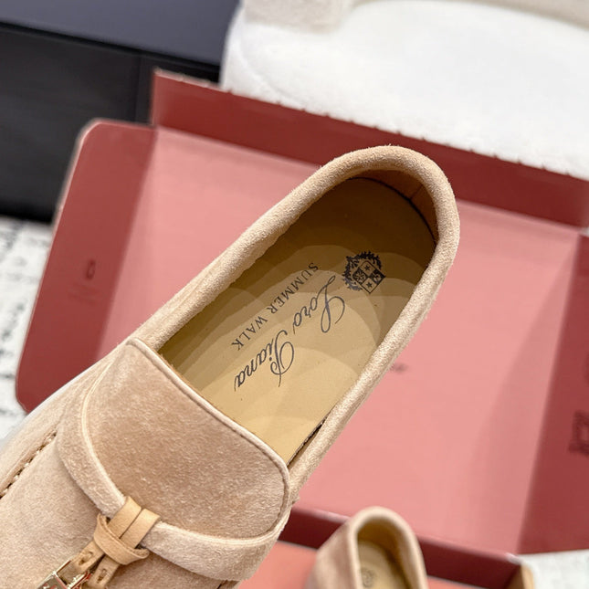 LP 26S SUMMER CHARMS WALK LOAFER IN DARK BEIGE SUEDE GOLD HARDWARE
