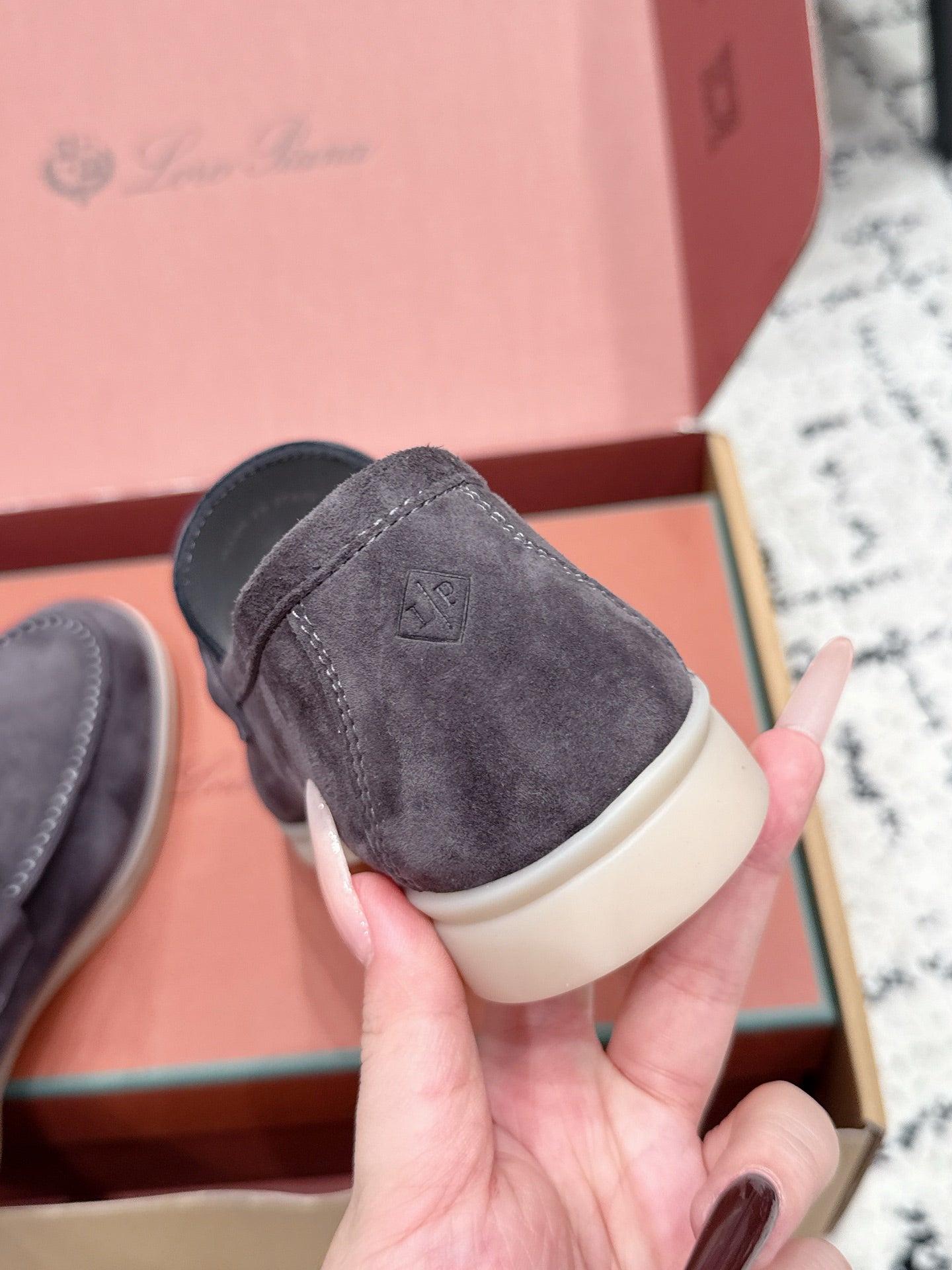 LP 26S SUMMER CHARMS WALK LOAFER IN PURPLE GRAY SUEDE GOLD HARDWARE