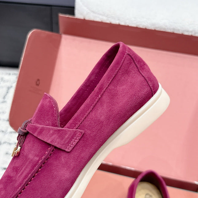 LP 26S SUMMER CHARMS WALK LOAFER IN FUCHSIA PINK SUEDE GOLD HARDWARE