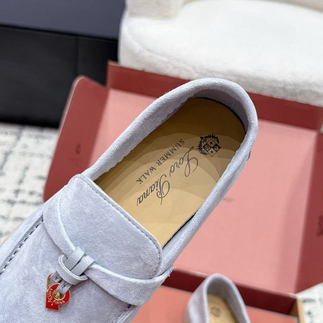 LP 26S SUMMER CHARMS WALK LOAFER IN LIGHT BLUE SUEDE GOLD HARDWARE