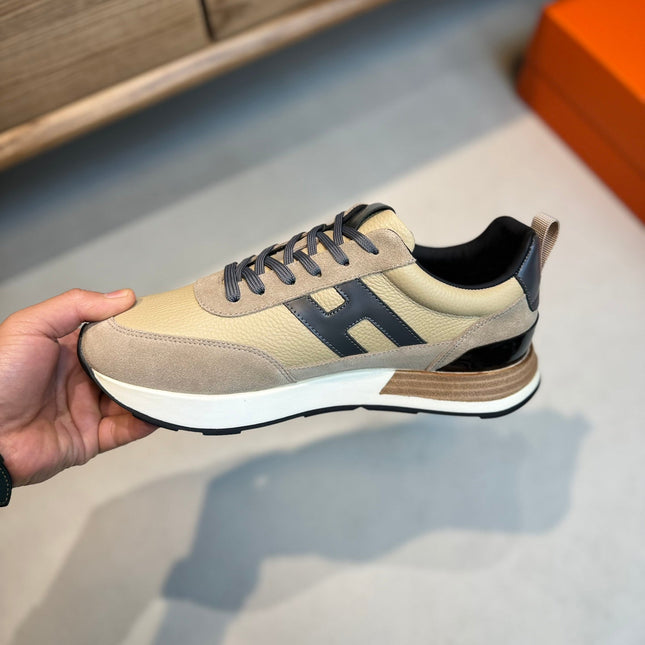HM INTERACTIVE LACE-UP SNEAKER BEIGE CALFSKIN