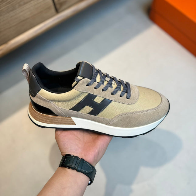 HM INTERACTIVE LACE-UP SNEAKER BEIGE CALFSKIN