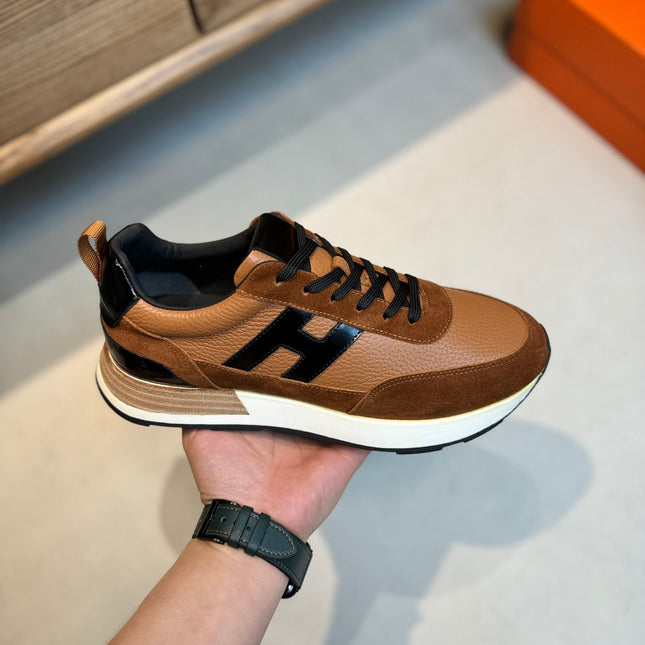 HM INTERACTIVE LACE-UP SNEAKER TAWNY CALFSKIN